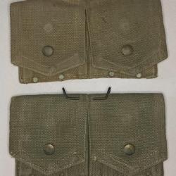 Paire de cartouchières en toile TAP modèle 1951 parachutiste