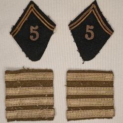 Pattes de col 5ème Régiment de Chasseur d'Afrique Commandant 39/45