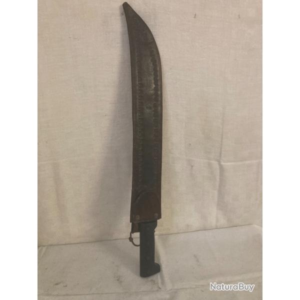 machette trs ancienne avec son tui en cuir