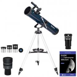 Pack Télescope Discovery Sky T76 avec Oculaires, Barlow, Zoom et Guide illustré