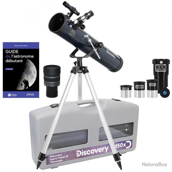 Pack Tlescope Discovery Spark Travel 76 avec Oculaires, Barlow, Zoom Optique et Guide