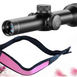 KIT - Lunette de battue Hawke Endurance 30 WA 1-4x24 et Sangle Néoprène Rose