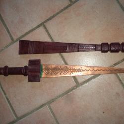 couteau poignard du Tongo Cameroun fourreau cuir