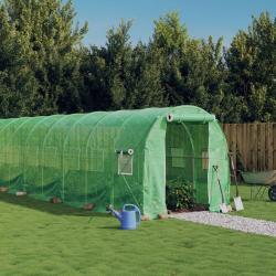 Serre avec cadre en acier vert 16 m² 8x2x2 m alsavelo