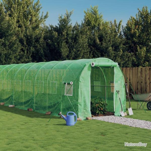 Serre avec cadre en acier vert 16 m 8x2x2 m alsavelo