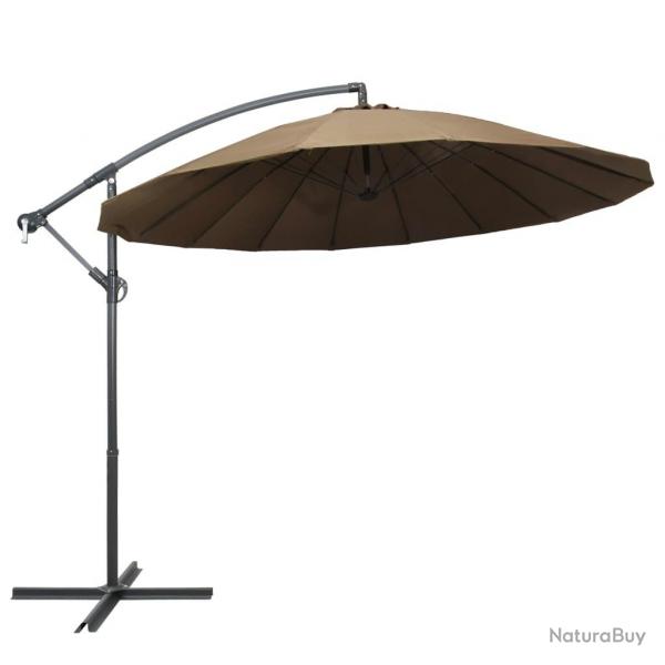 Parasol suspendu avec poteau taupe 3 m