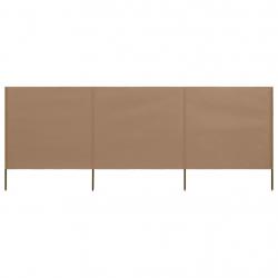 Paravent 3 panneaux Tissu 400 x 80 cm Taupe