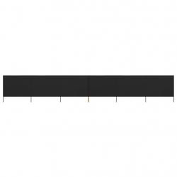 Paravent 6 panneaux Tissu 800 x 80 cm Noir