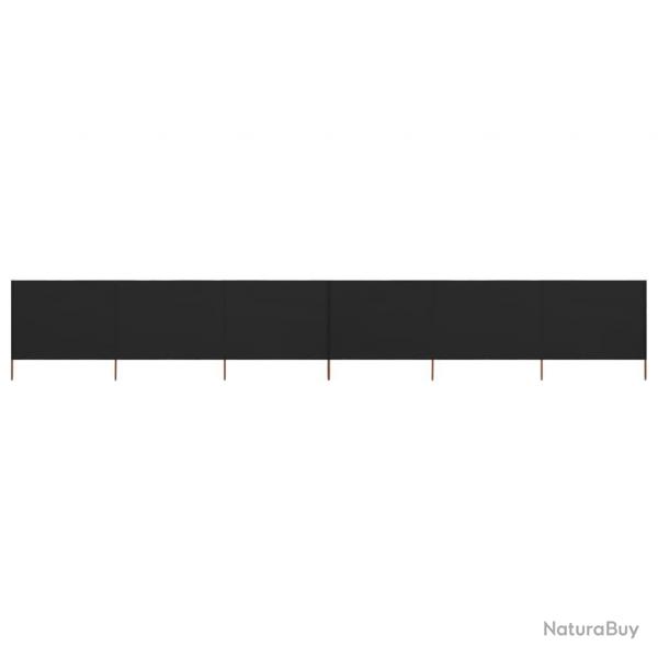 Paravent 6 panneaux Tissu 800 x 80 cm Noir