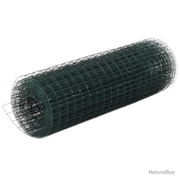 Grillage acier avec revtement en PVC 10x0,5 m vert