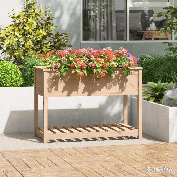 Jardinire avec tagre 111,5x54x81 cm Bois massif de pin
