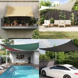 Voile de parasol tissu oxford rectangulaire 4x5 m vert foncé