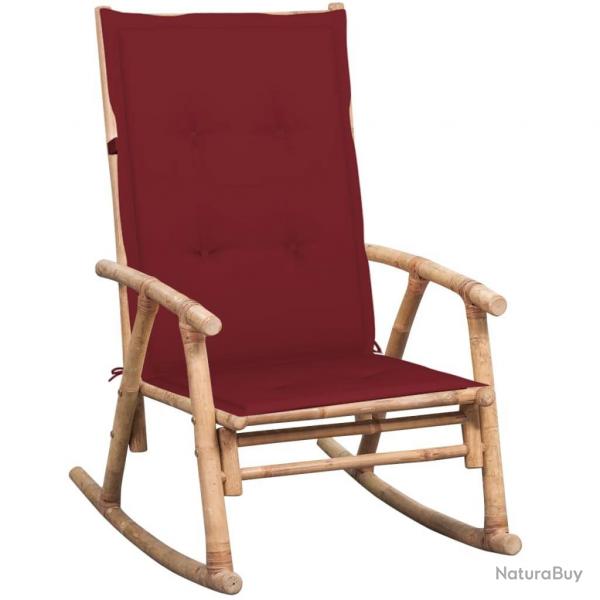 Chaise  bascule avec coussin Bambou