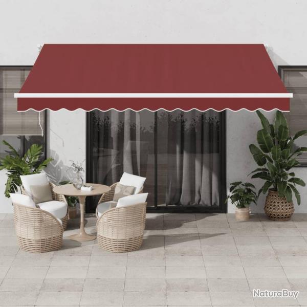 Auvent manuel rtractable avec LED bordeaux 400x300 cm