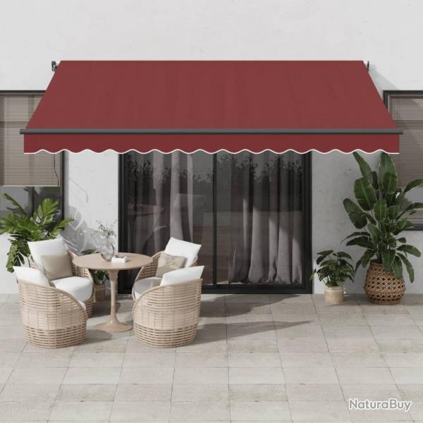 Auvent manuel rtractable avec LED bordeaux 400x300 cm