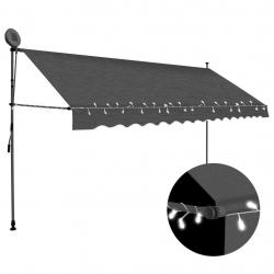 Auvent manuel rétractable avec LED 400 cm Anthracite