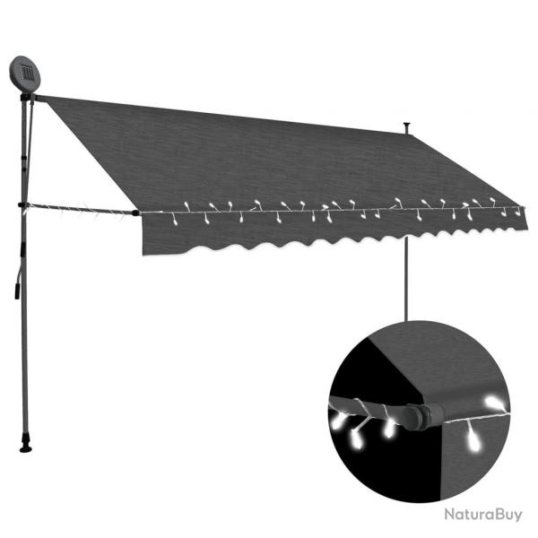 Auvent manuel rtractable avec LED 400 cm Anthracite