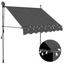 Auvent manuel rétractable avec LED 200 cm Anthracite