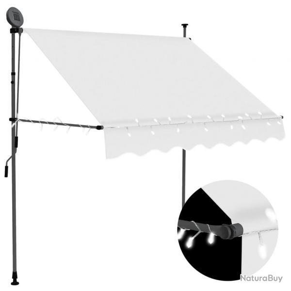 Auvent manuel rtractable avec LED 100 cm Crme