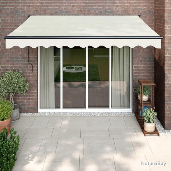 Auvent rtractable crme 3x2,5 m tissu et aluminium