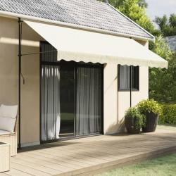 Auvent rétractable crème 350x150 m tissu et acier
