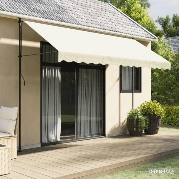Auvent rtractable crme 350x150 m tissu et acier