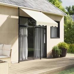 Auvent rétractable crème 150x150 m tissu et acier