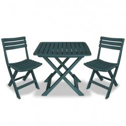 Ensemble de bistro pliable 3 pcs Plastique Vert