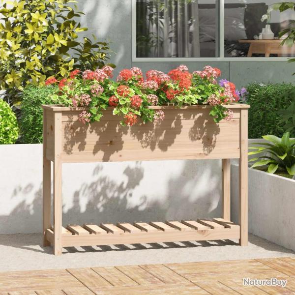 Jardinire avec tagre 111,5x34,5x81 cm Bois massif de pin