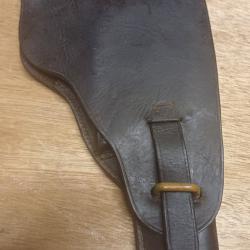 Ancien étui holster militaire en cuir noir pour PA type Ruby 7.65 mm - WW2