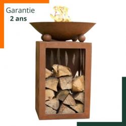 Brasero de jardin - Finition marron rouillée - Livraison gratuite et rapide