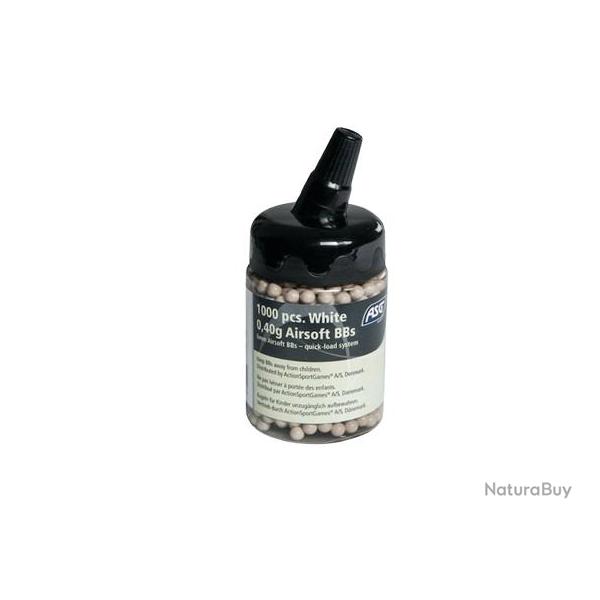 BILLES 0.40G ACCURACY BLANCHES EN POT DE 1000 "ASG"
