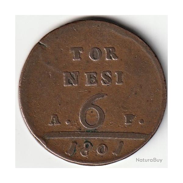 Pice de Monnaie Italie Royaume de Naples 6 tornesi - Fernando IV 1801 A P Recherche