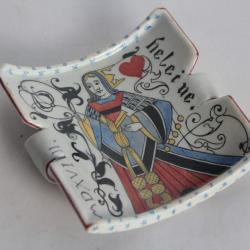 Émile GALLÉ Vide poche porcelaine dame de coeur