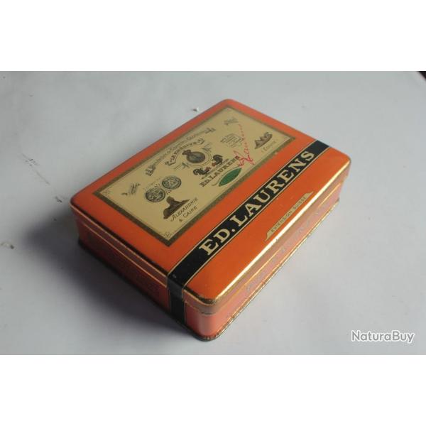 Bote  cigarettes ED. LAURENS Orange Khdive Suisse tle lithographie tabac