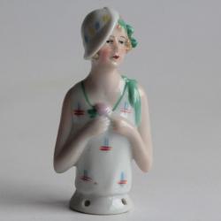 Demi figurine porcelaine Femme Art déco