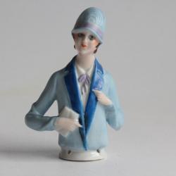 Demi figurine porcelaine Femme Garçonne Art déco