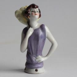 Demi figurine porcelaine Femme à l'éventail Art déco