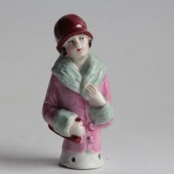 Demi figurine porcelaine Femme Garçonne Art déco