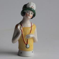 Demi figurine porcelaine Femme Garçonne Art déco