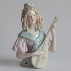 Demi figurine porcelaine Femme à la mandoline Galluba & Hofmann
