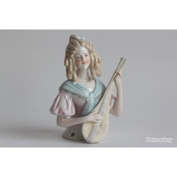 Demi figurine porcelaine Femme  la mandoline Galluba & Hofmann