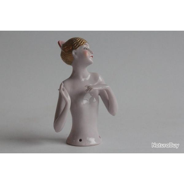 Demi figurine porcelaine Femme nue Art dco