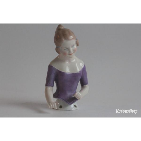 Demi figurine porcelaine Femme Gebrder Heubach Allemagne
