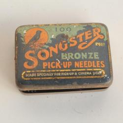 Ancienne boîte aiguilles Gramophone Songster bronze pick-up needles