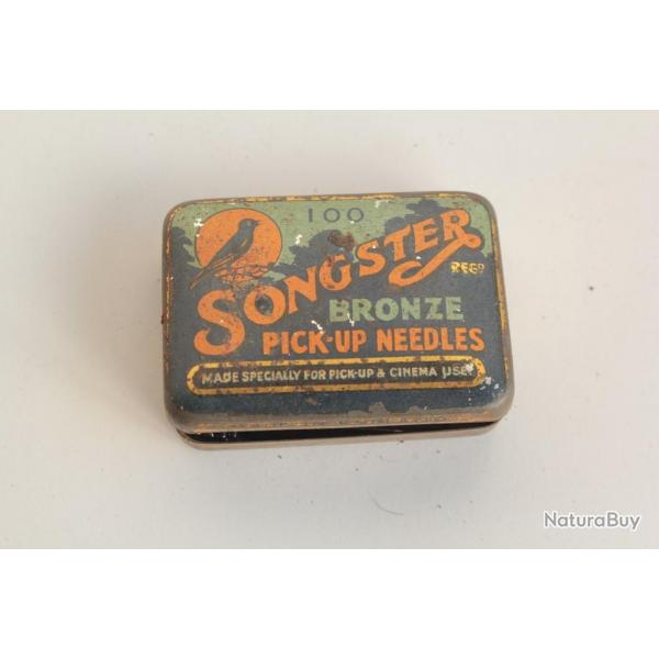 Ancienne bote aiguilles Gramophone Songster bronze pick-up needles