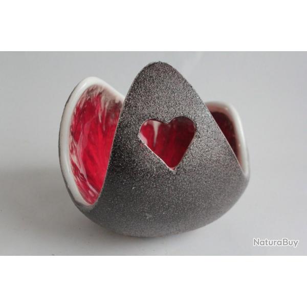 Bougeoir cramique Coeur Daugmales keramika Lettonie