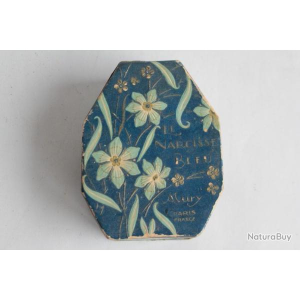 Ancienne bote publicitaire Talc Narcisse Bleu Mury