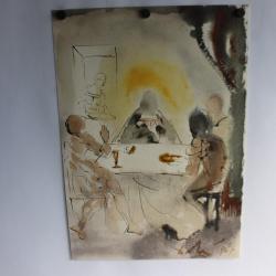 SALVADOR DALI Lithographie Biblia Sacra Fraction du pain