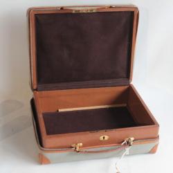 Coffret à bijoux de voyage cuir Fleurs de lys